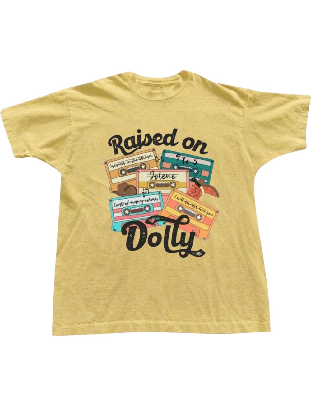 Gildan Raised On Dolly Yellow Graphic T-Shirt